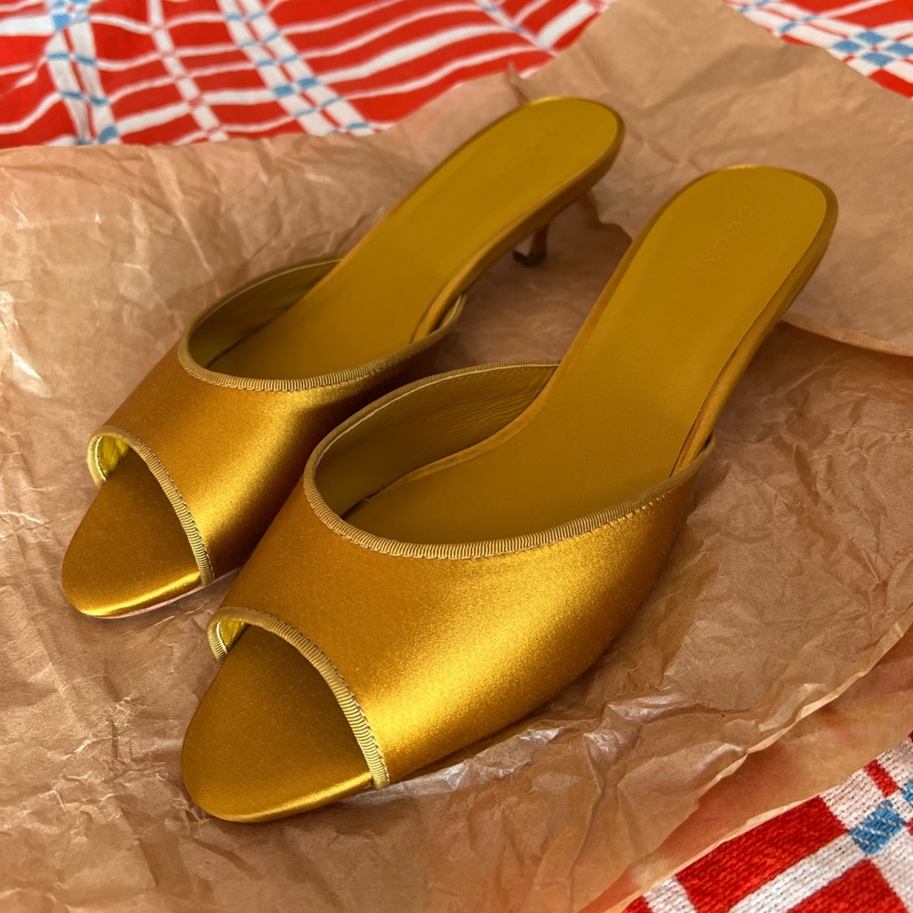 NOT AVAILABLE - Doen Callie Mules Marigold Satin